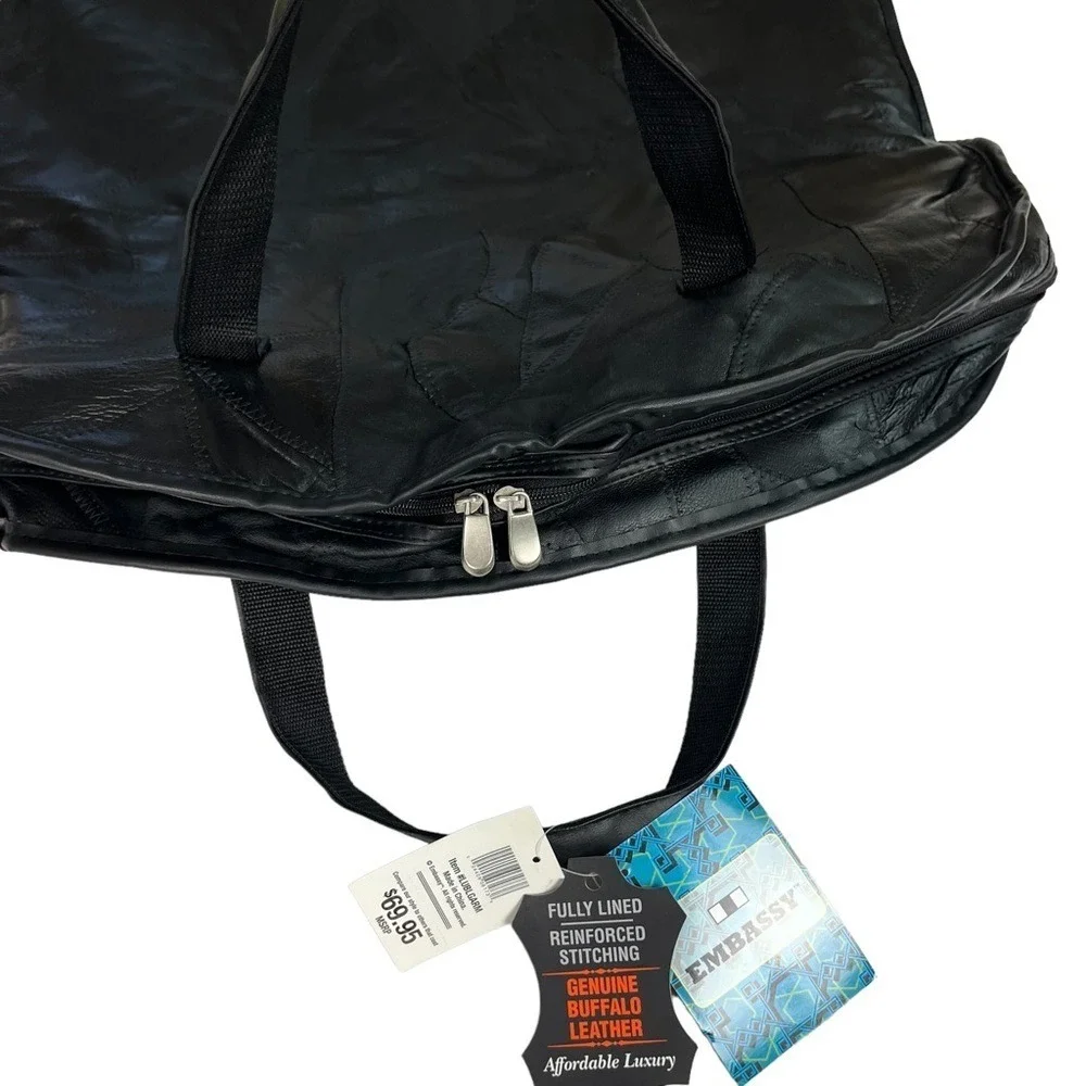 Embassy Black NWT Genuine Buffalo Leather Fully Lined Garment‎ Bag